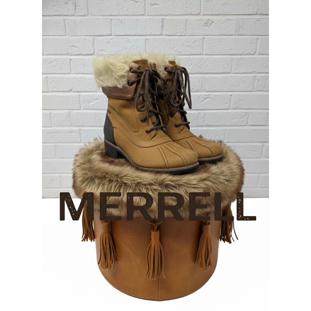 Merrell 🔥Select Dry 🤎Warm 200 G Leather Faux Fur Winter Snow Boots 8.5 $125